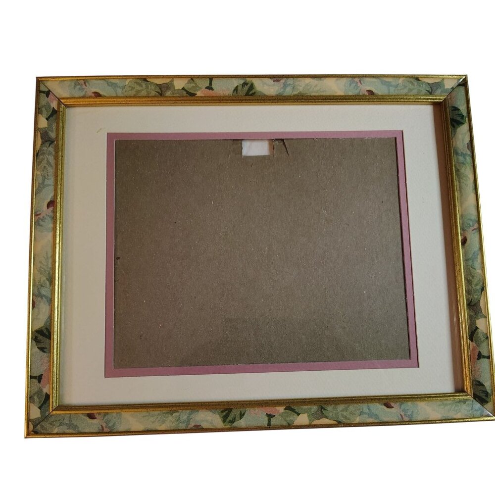 Picture Frame Vintage 1970s Pastel Floral Decor 14.5 x 11.5 Horizontal Display